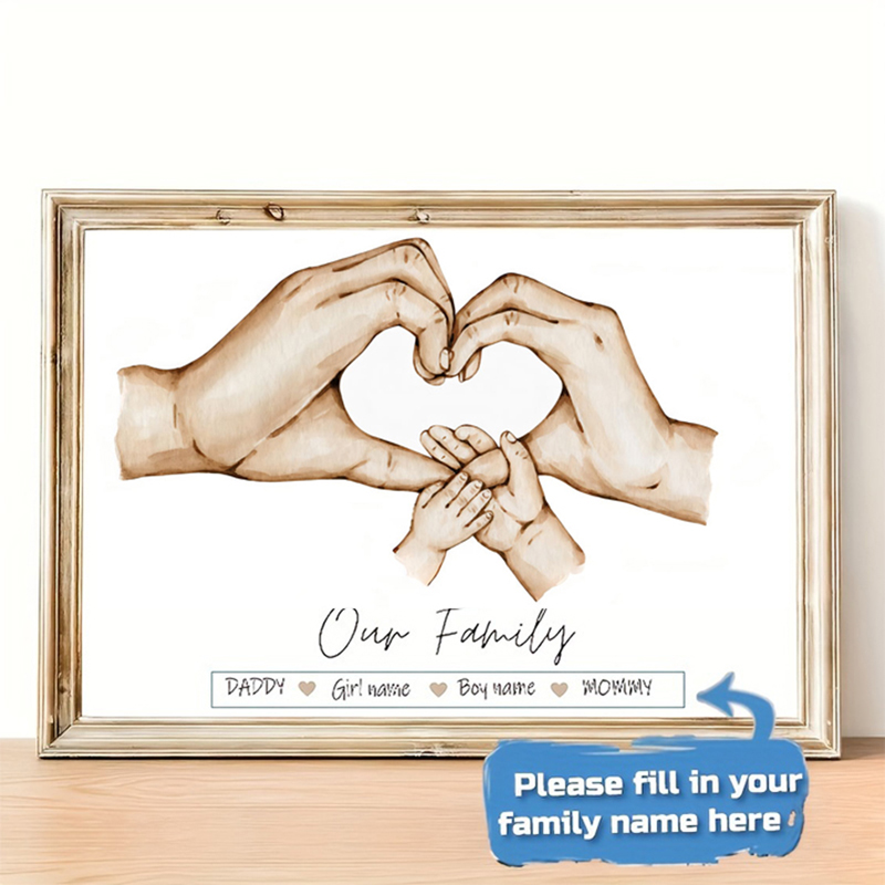 Photography Interior - Personalizowany, spersonalizowany plakat rodzinny z imionami,