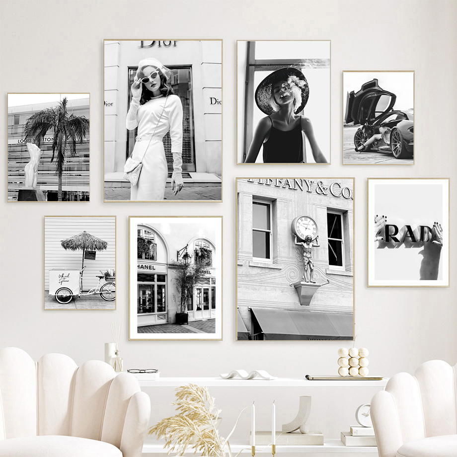 Photography Black And White - Nowa Moda Kobieta Luksusowy Samochód Pies